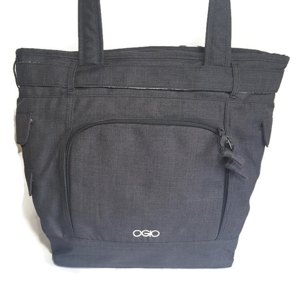 OGIO Hamptons Women's Laptop Tote Bag Gray Black - Picture 3 of 8